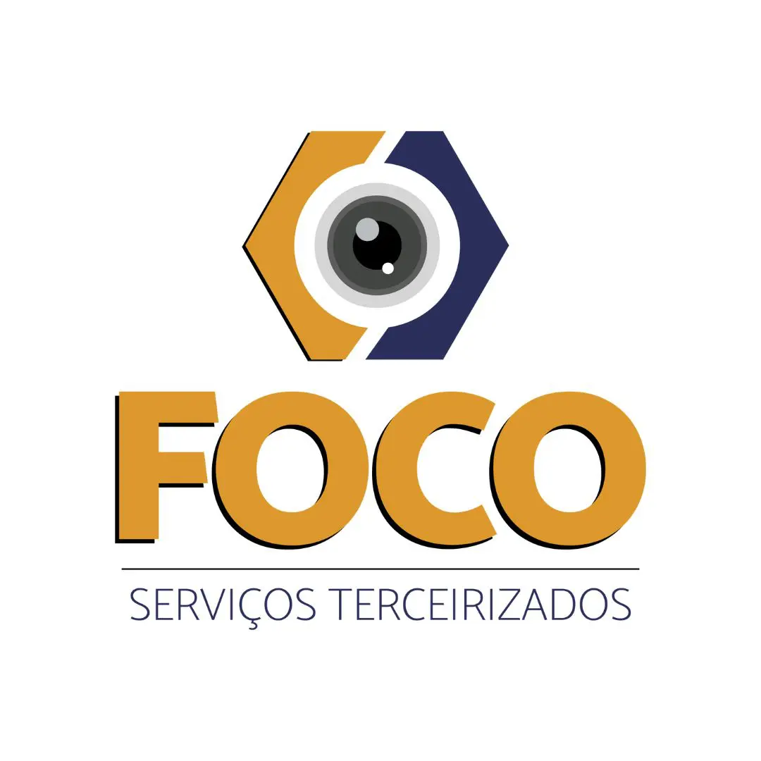 Logotipo FOCO Serviços Terceirizados em projeto de identidade visual Dektri Comunicação
